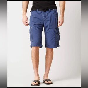 🐎. Rock Revival Classic Men's Blue Cargo Shorts